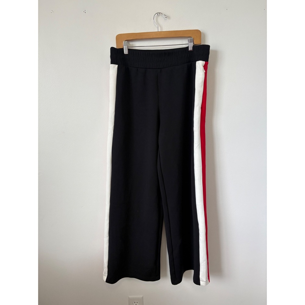 SPANX Colorblock Wide Leg Track Pant – Very Black/Spanx Red – Size XL - Picture 2 of 5